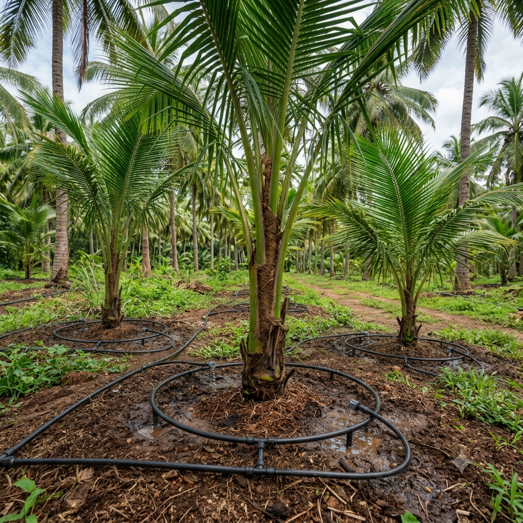 Pappankulam (Madathukulam Taluk) - Micro-Drip Irrigation System - 0.75 Acre (0.3 Ha) Coconut Block