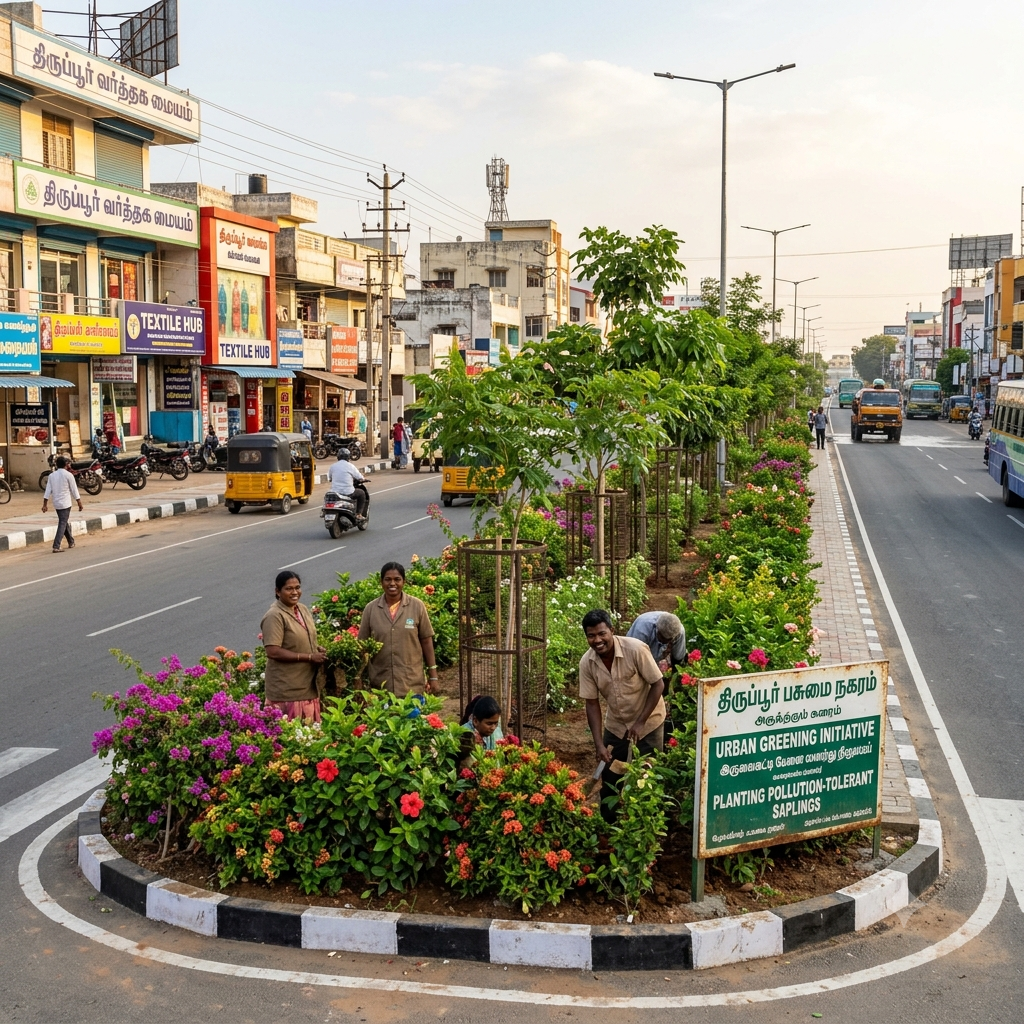 Tiruppur Corporation - Urban Greening and Beautification (4 Medians/Junctions)